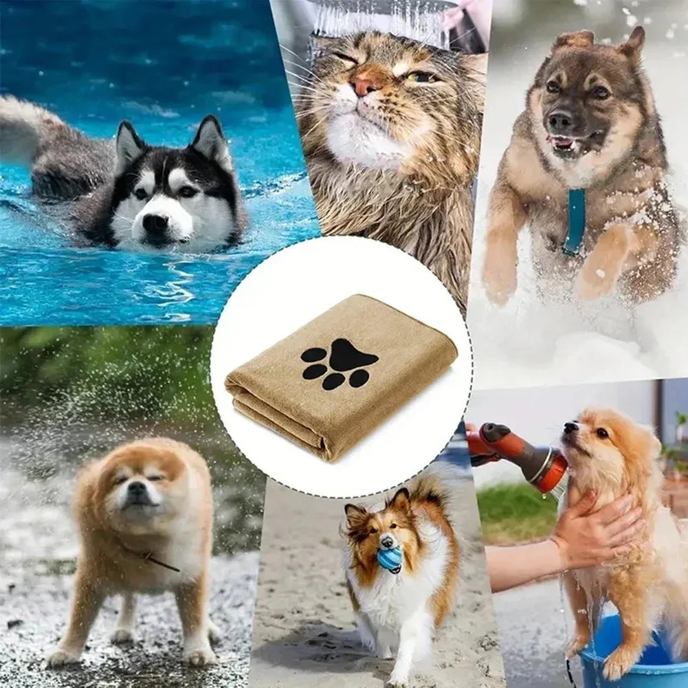35*75Cm/50*100Cm Microfiber Pet Bath Towel Embroidered Super Soft Absorbent Cat for Dogs Grooming Supplies